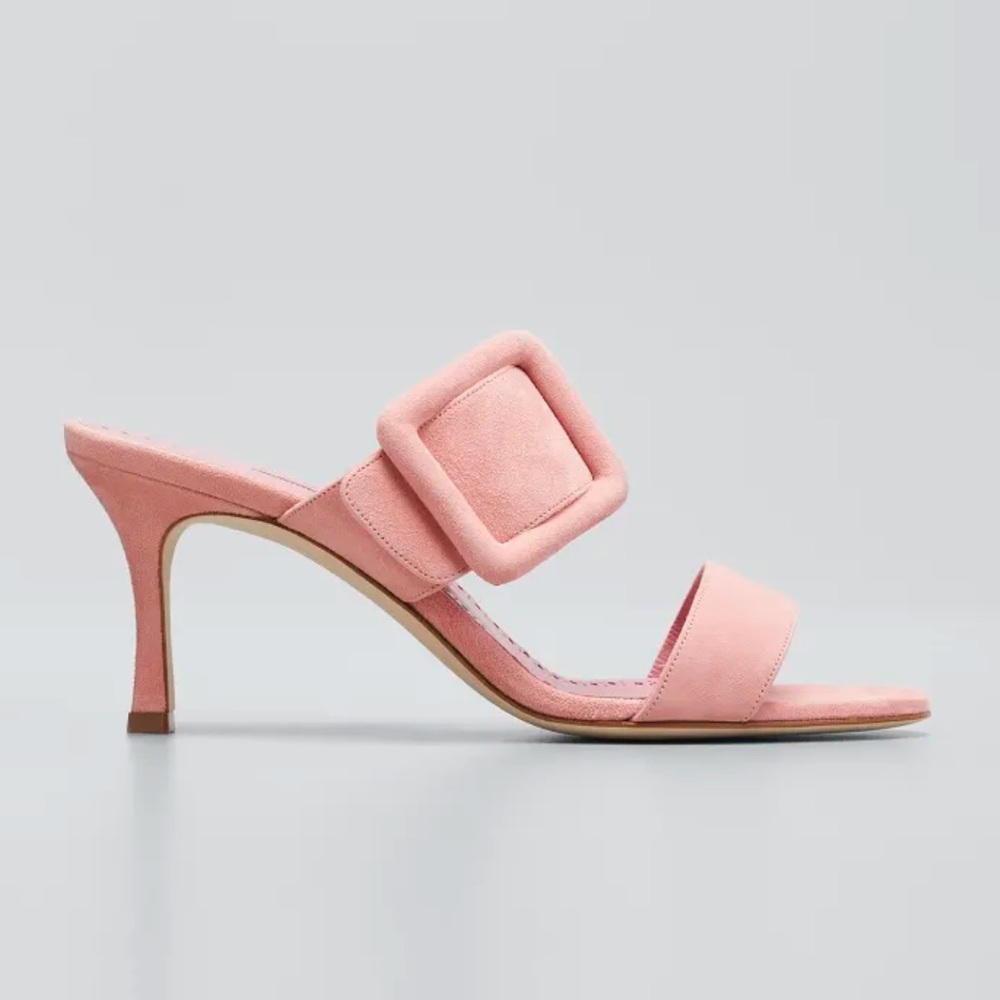 Manolo Blahnik "Gable" sandal in soft kid suede.  Brand new